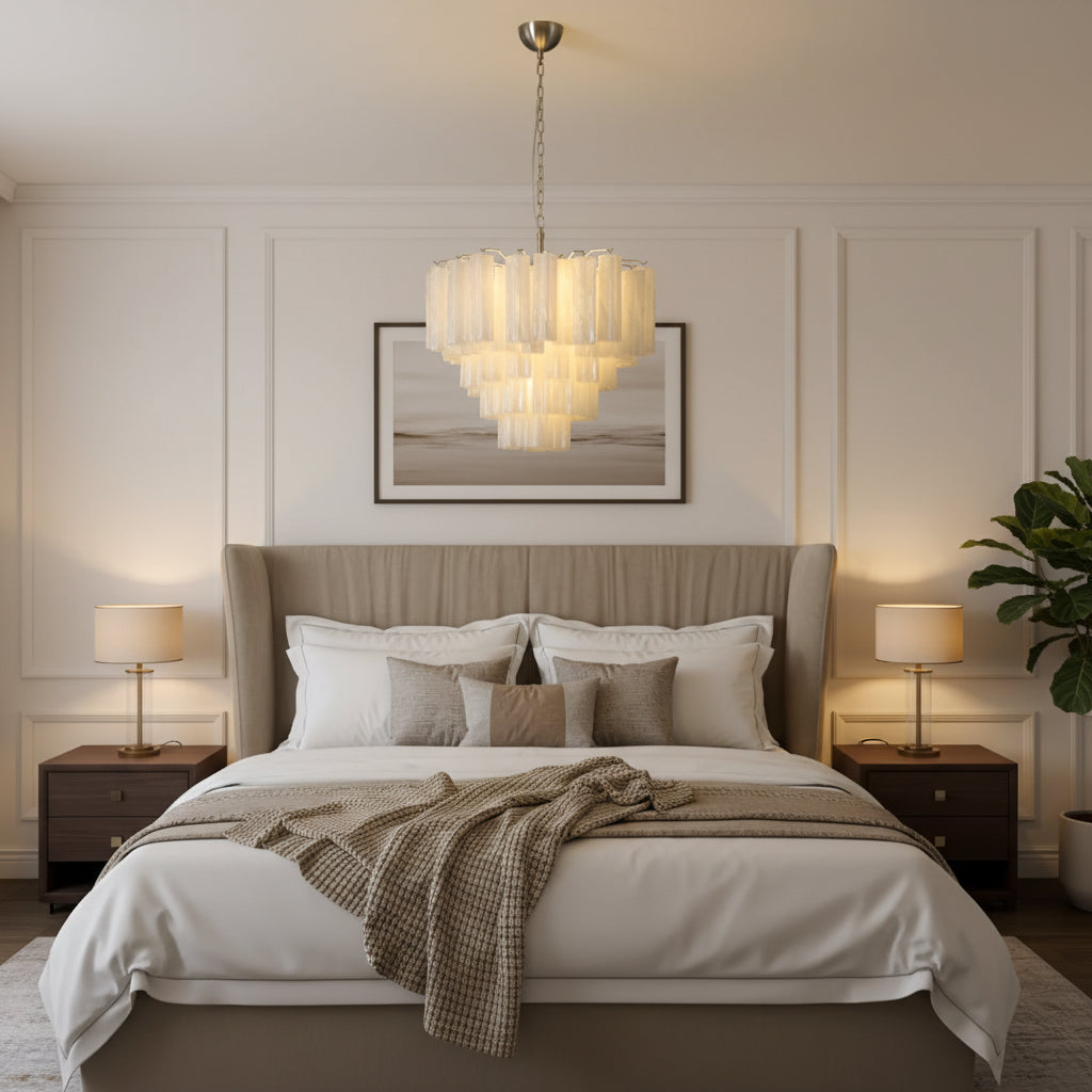Frosted Glass Cascade Chandelier