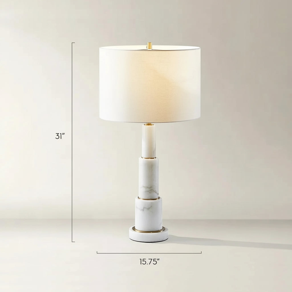 Adair Marble Table Lamp - White