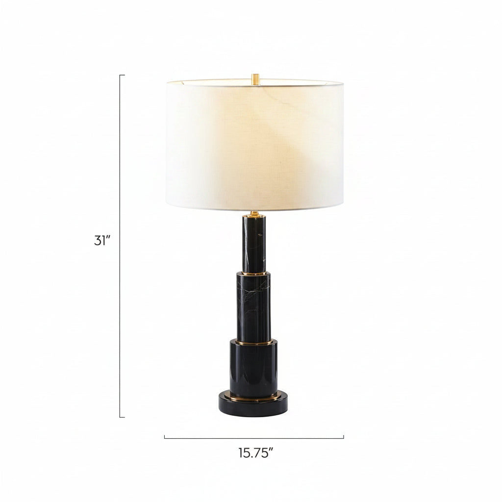 Adair Marble Table Lamp - Black