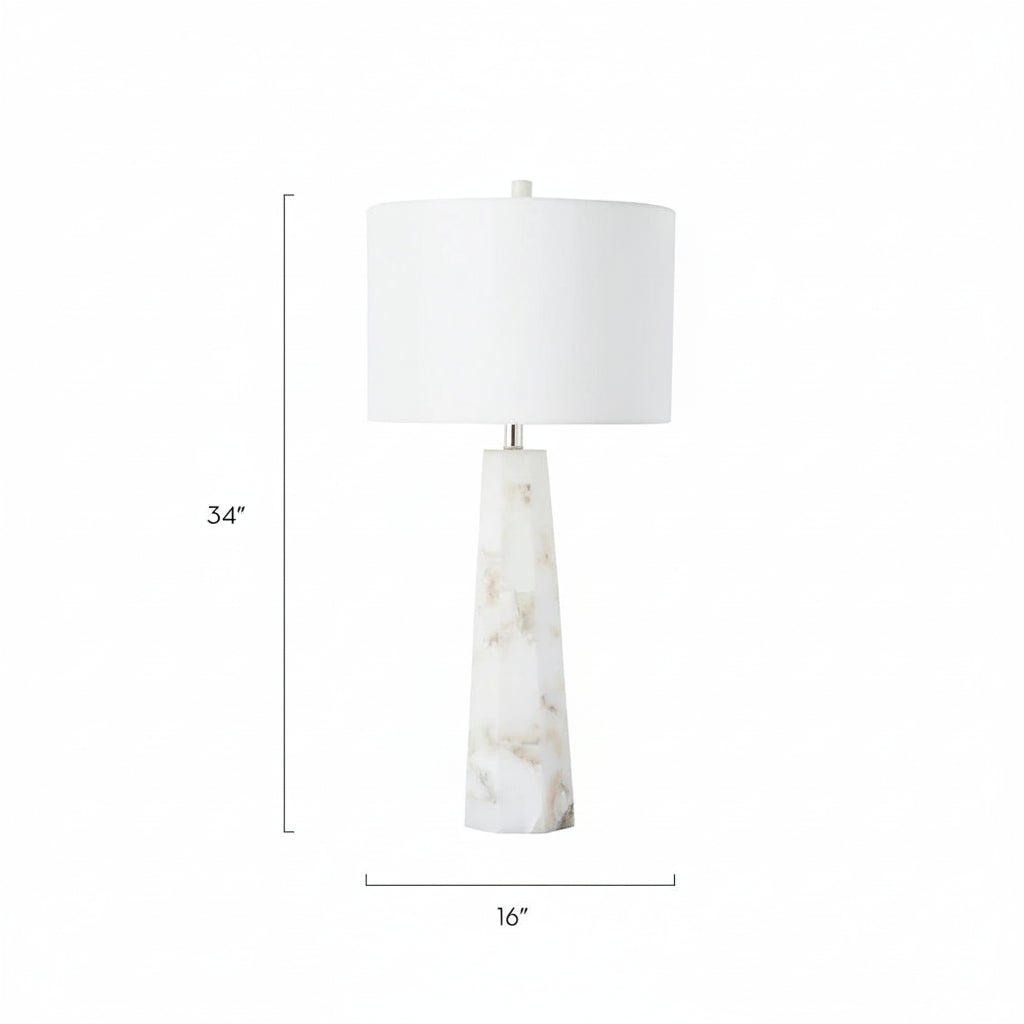 Aurora Alabaster Table Lamp 34"