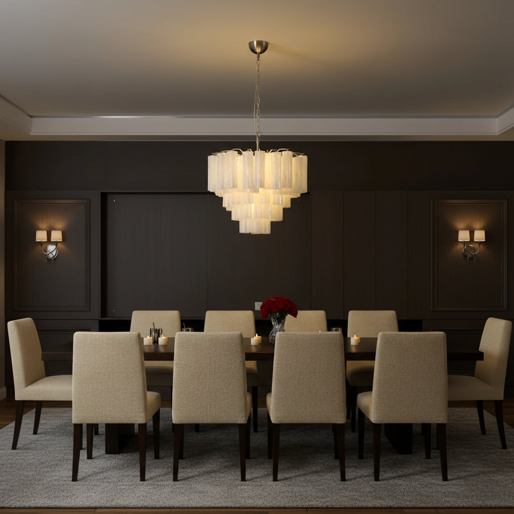 Frosted Glass Cascade Chandelier