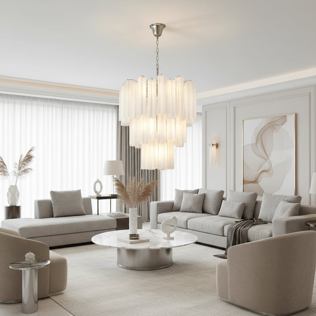 Frosted Glass Tubes Chandelier