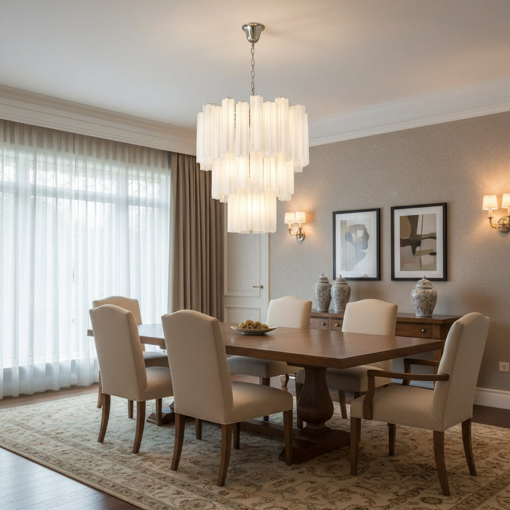 Frosted Glass Tubes Chandelier