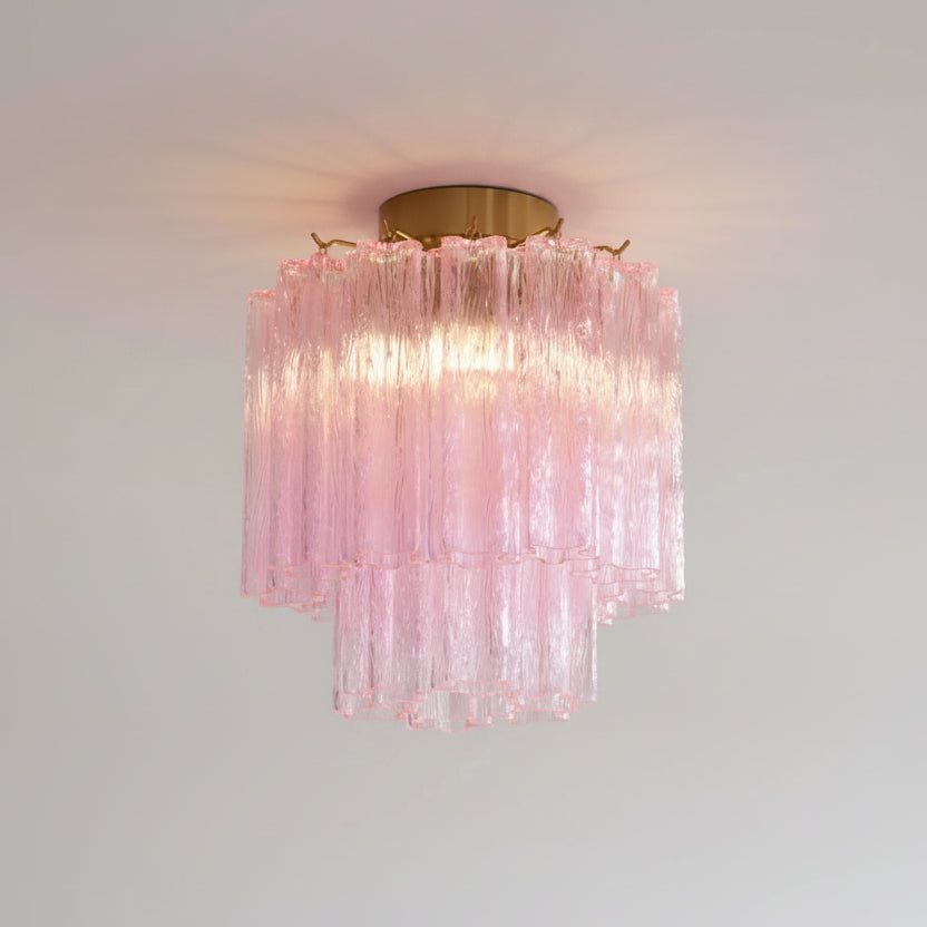 Fiora Pink Glass Ceiling Lamp