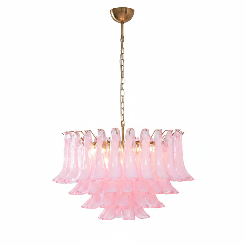 Fiora Pink Glass Chandelier