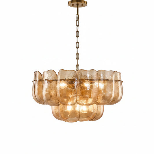Ember Glow Glass Chandelier