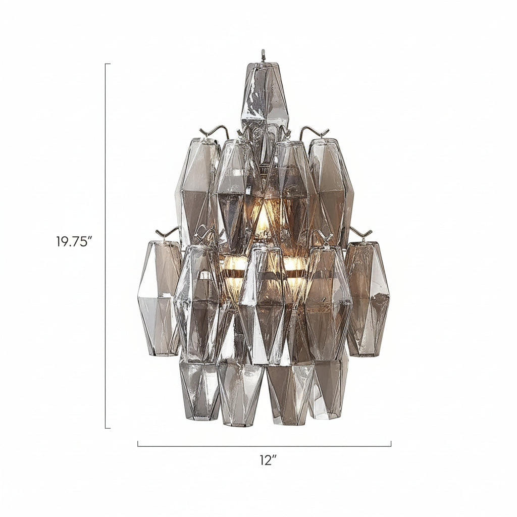 Cosima Glass Sconce 19.75" - Smoke