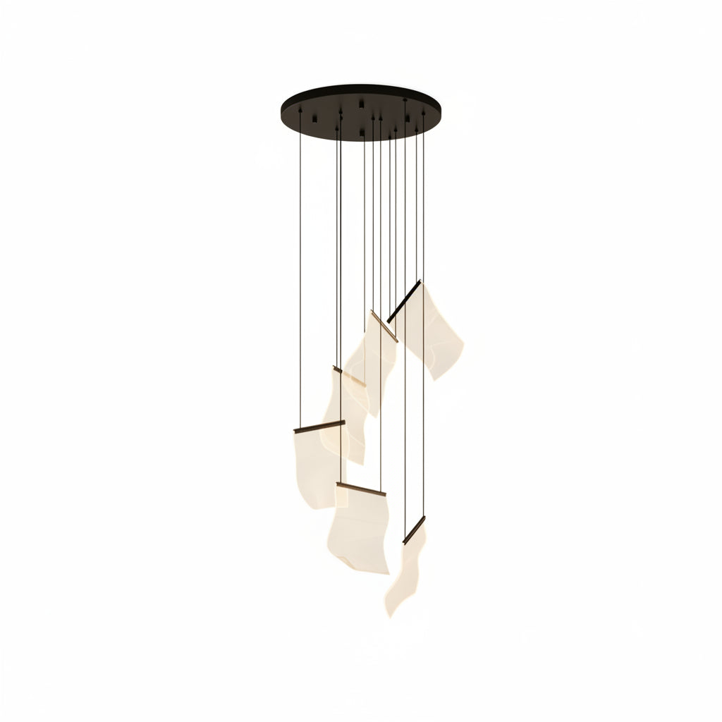 Sheets Chandelier (Round Ceiling Mount)