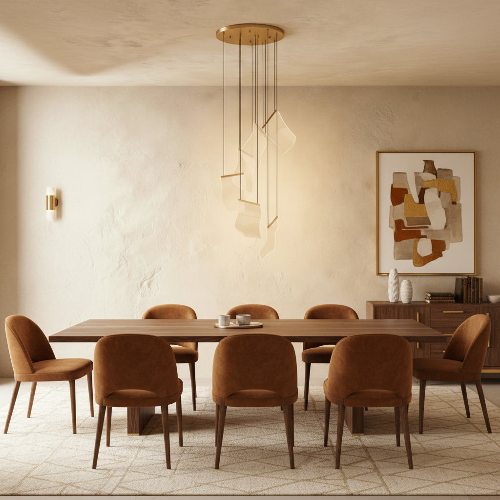 Sheets Chandelier (Round Ceiling Mount)