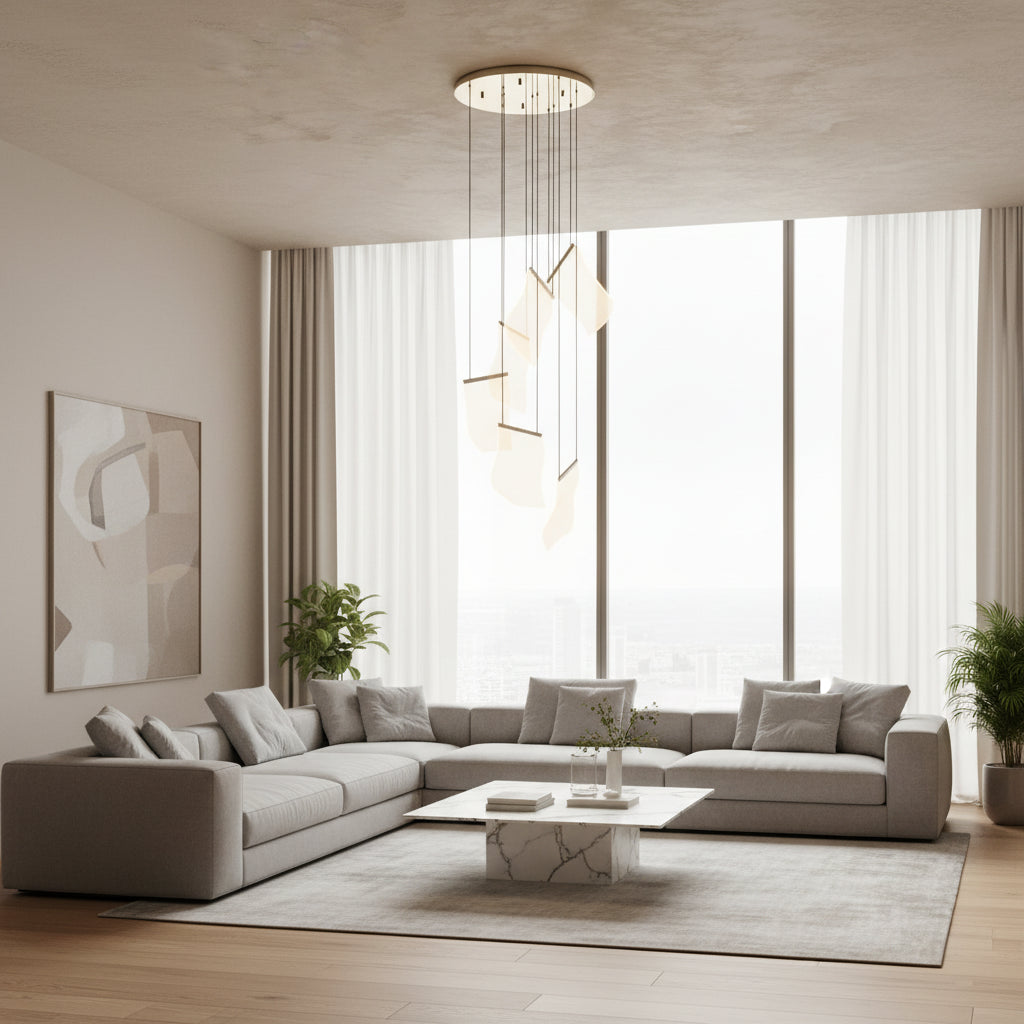 Sheets Chandelier (Round Ceiling Mount)