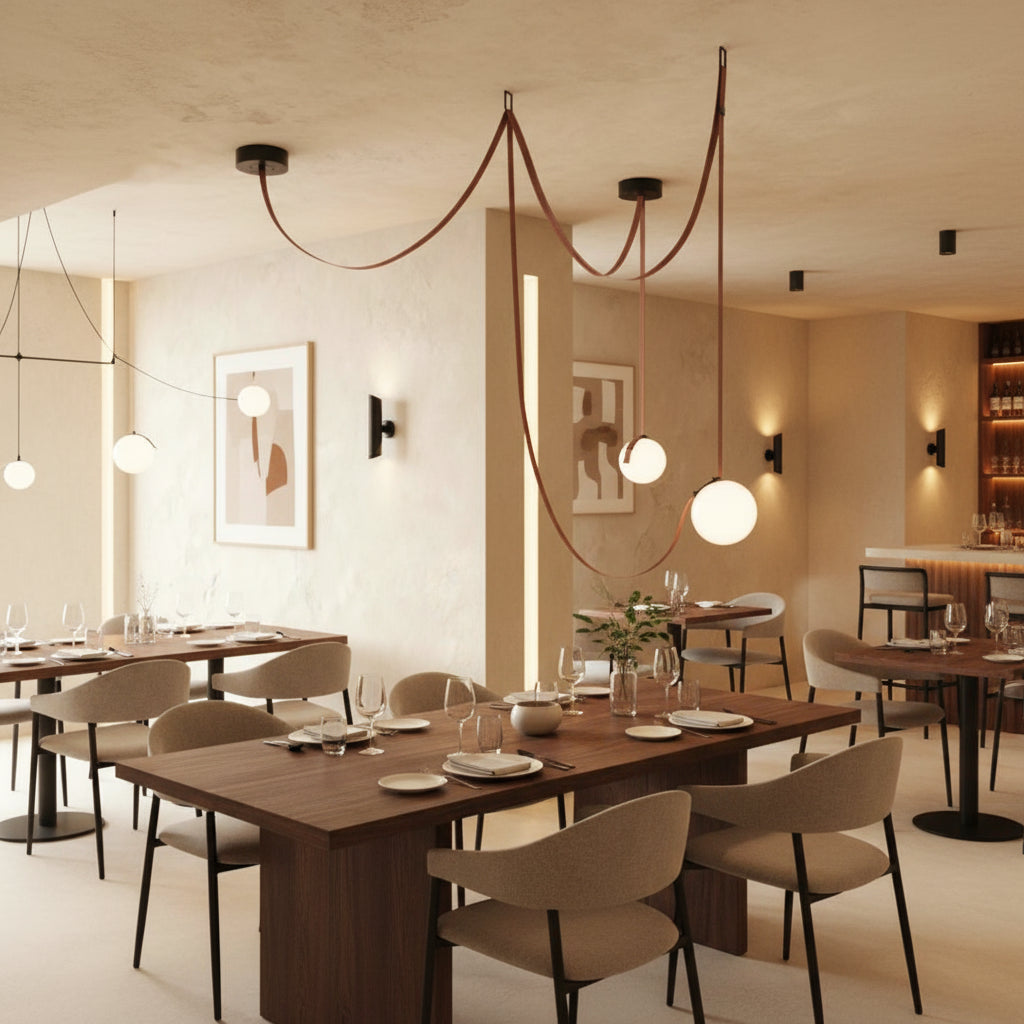 Corium Leather Glass Chandelier