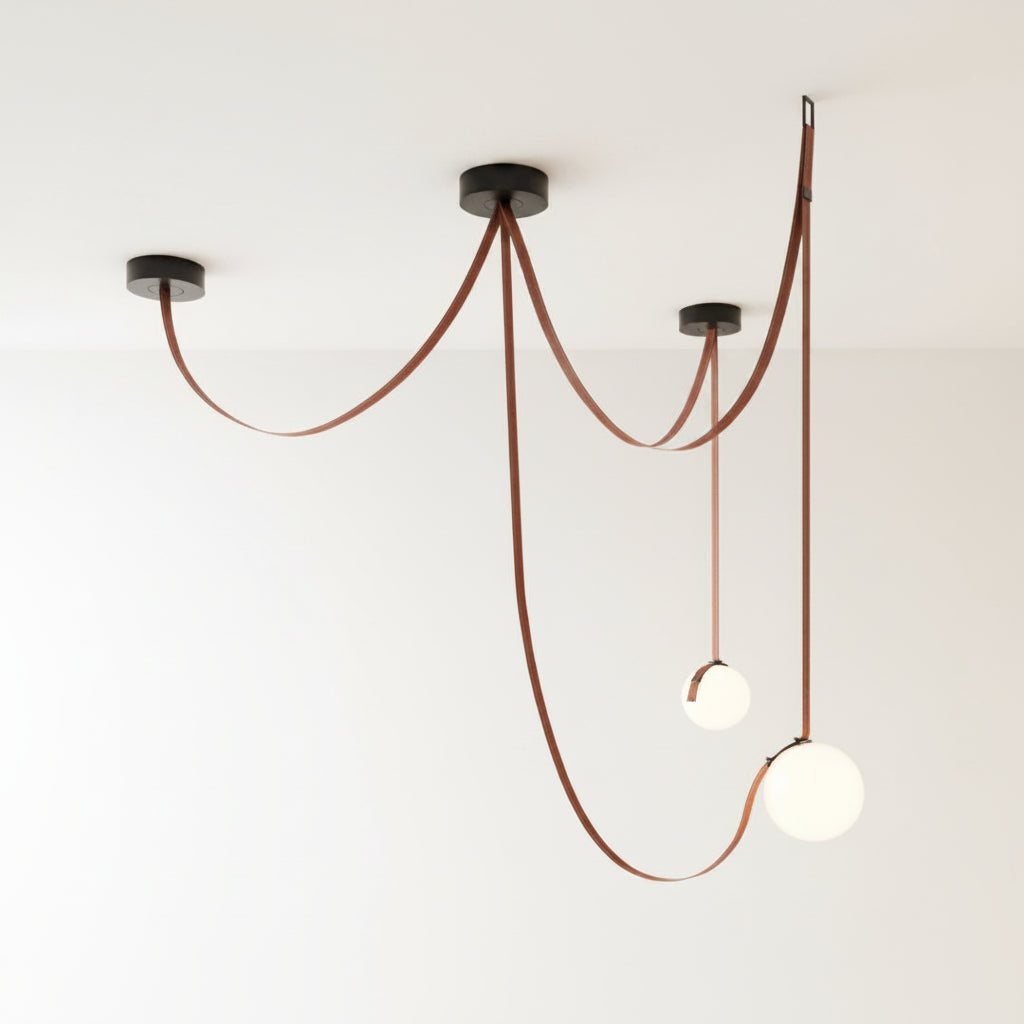 Corium Leather Glass Chandelier