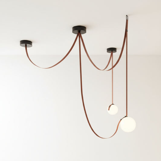 Corium Leather Glass Chandelier