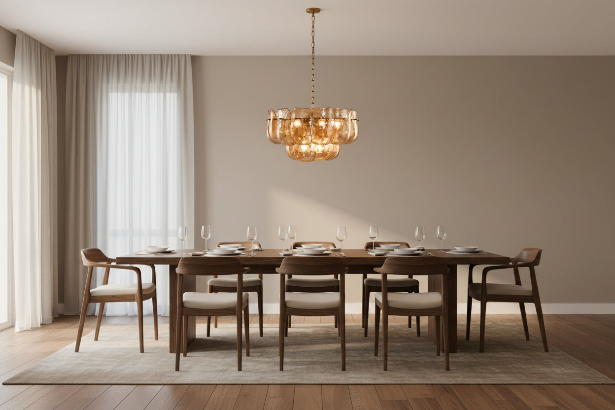 Ember Glow Glass Chandelier