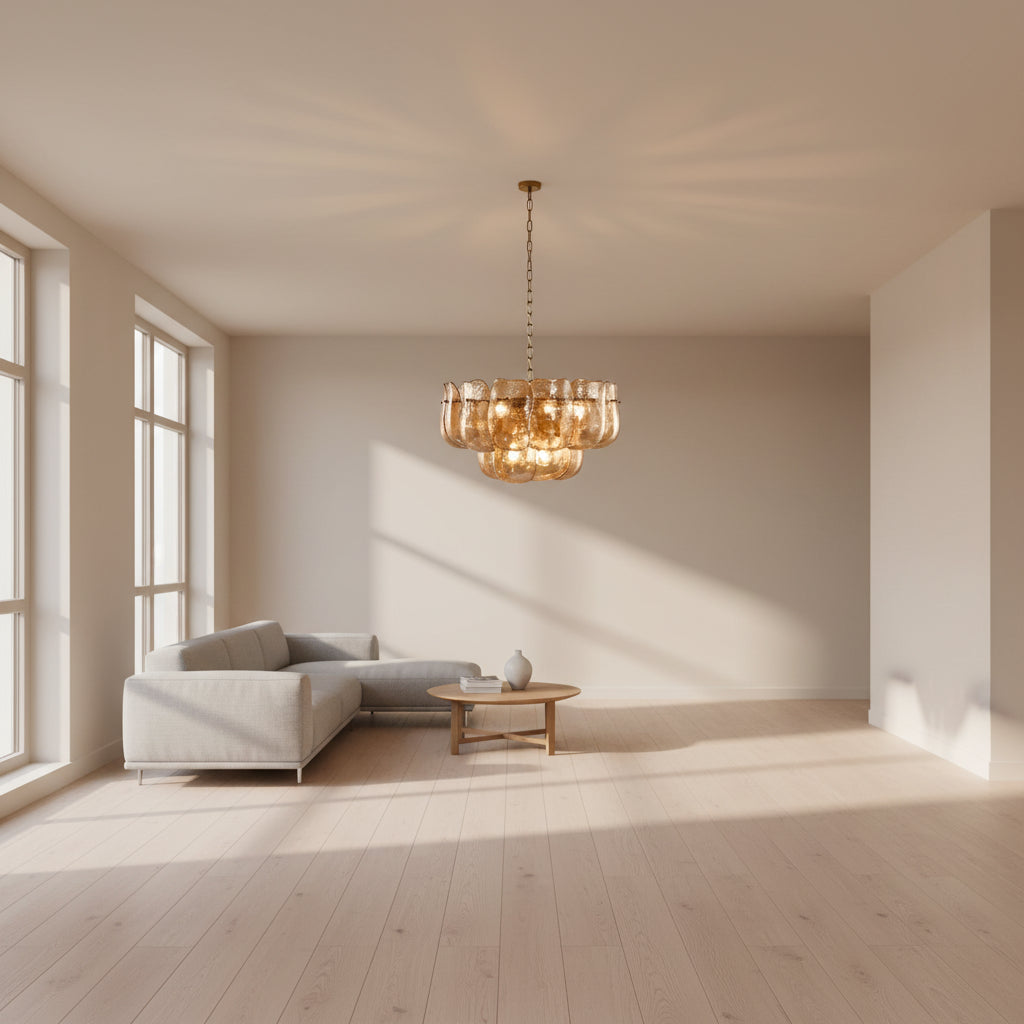 Ember Glow Glass Chandelier