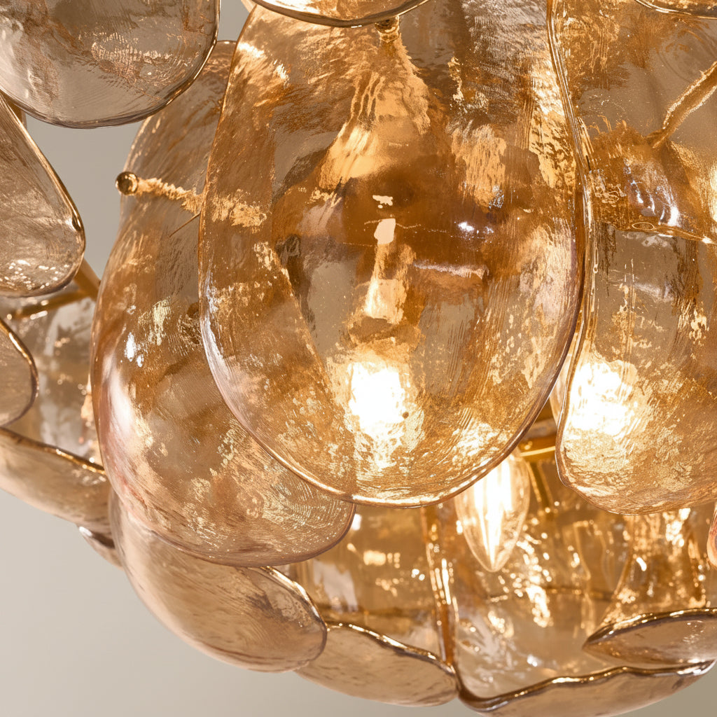 Ember Glow Glass Chandelier