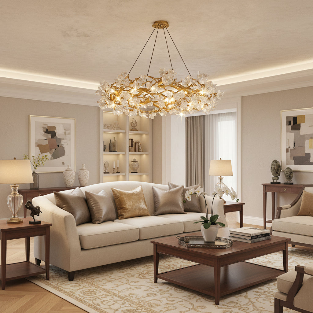 Petala Crystal Round Chandelier