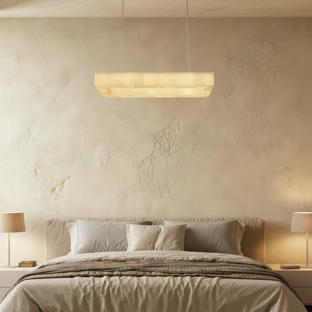 Teva Rectangular Alabaster Chandelier