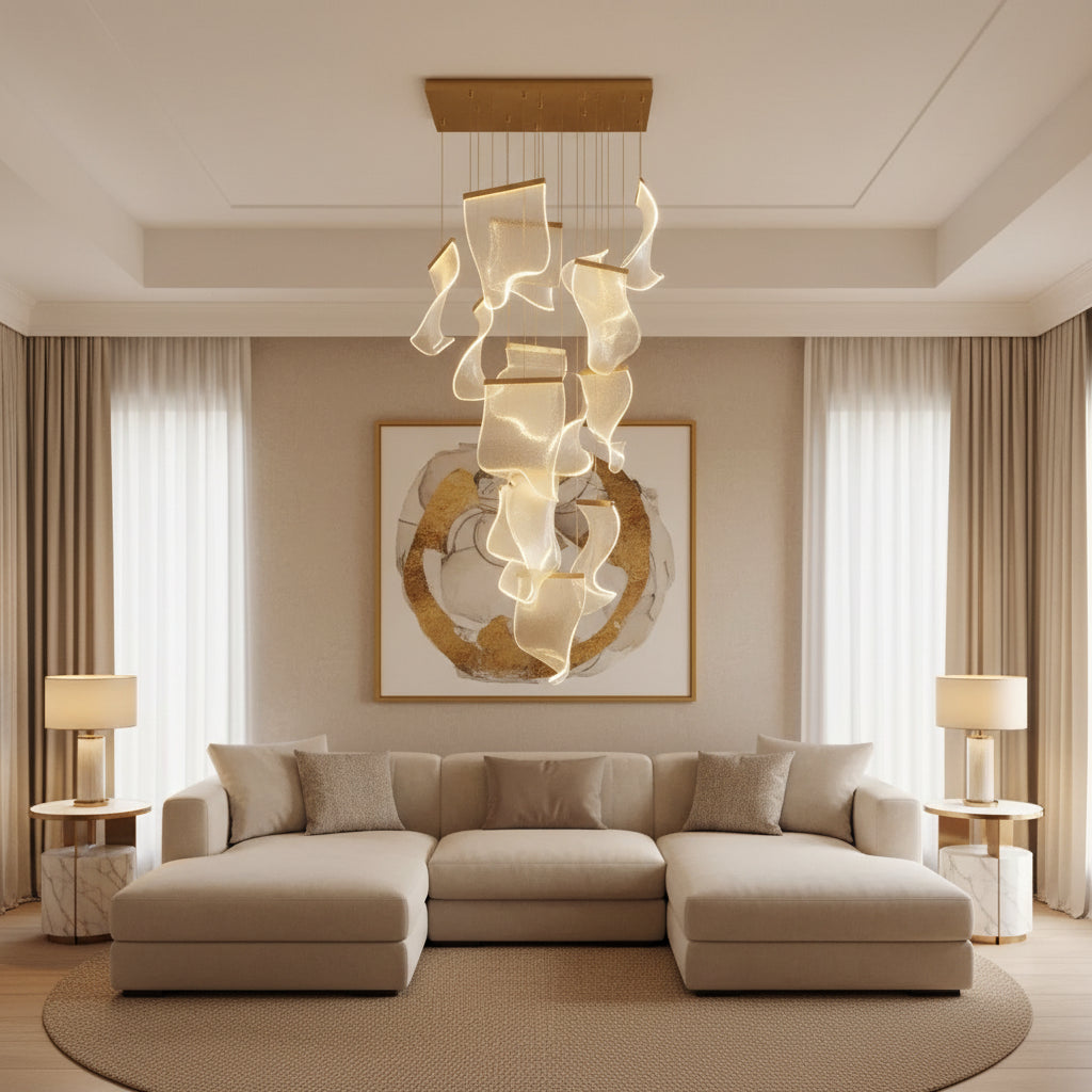 Sheets Chandelier (Rectangle Ceiling Mount)