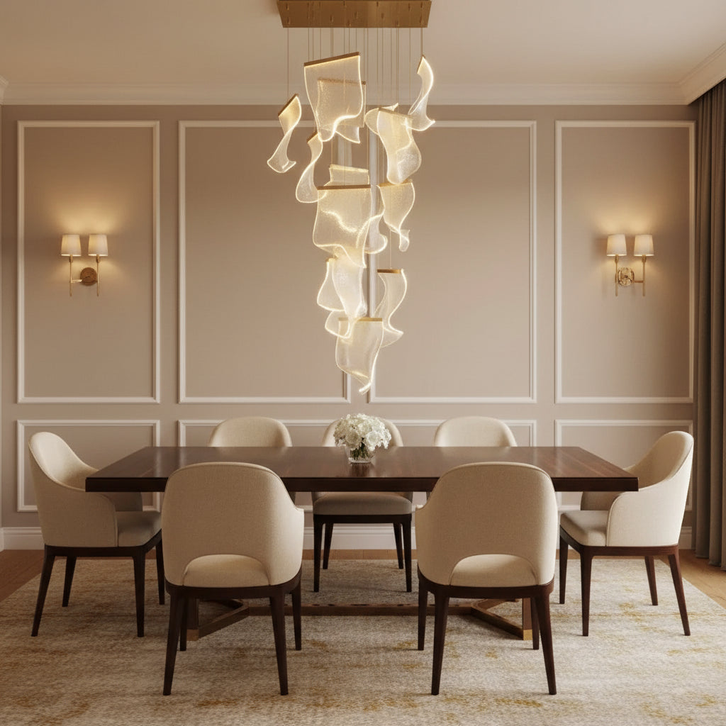 Sheets Chandelier (Rectangle Ceiling Mount)