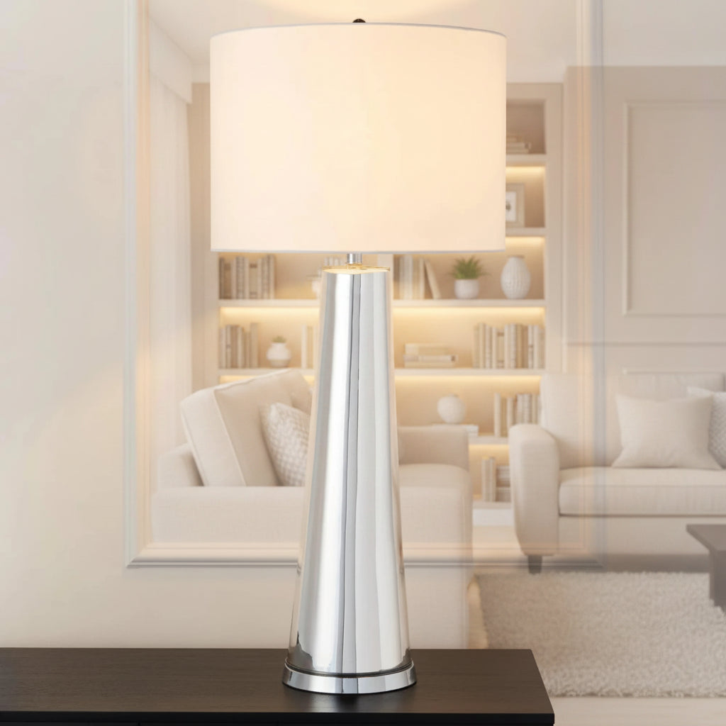 Century Table Lamp 40" - Silver