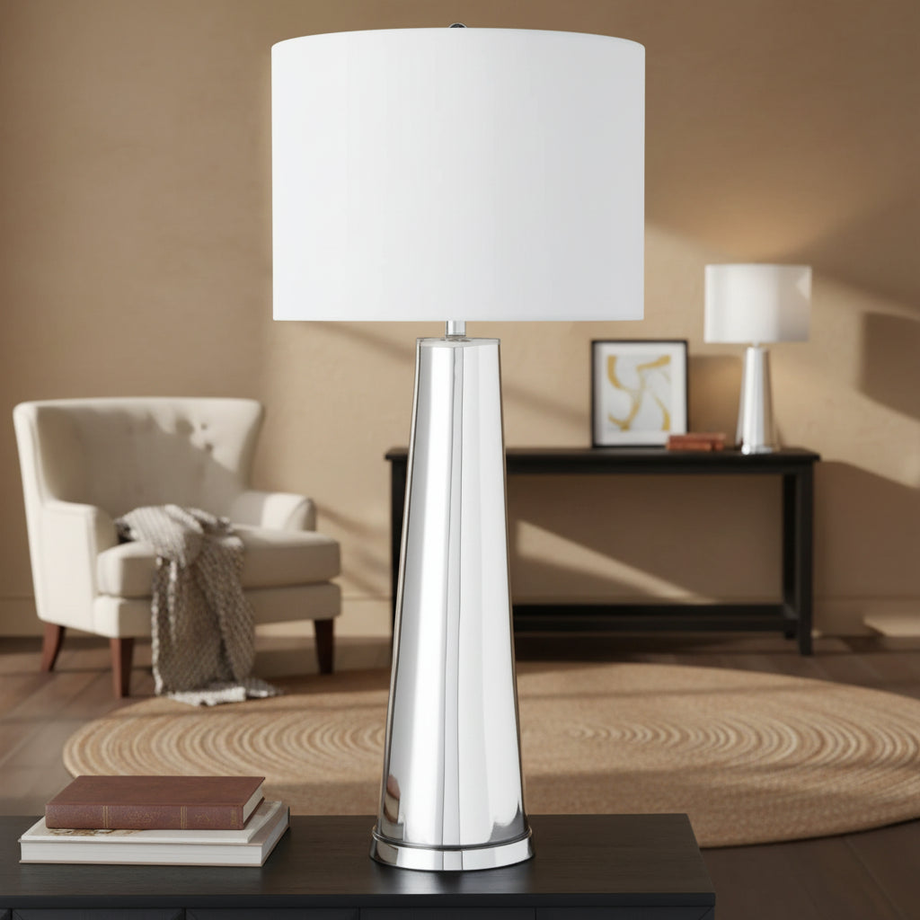 Century Table Lamp 40" - Silver