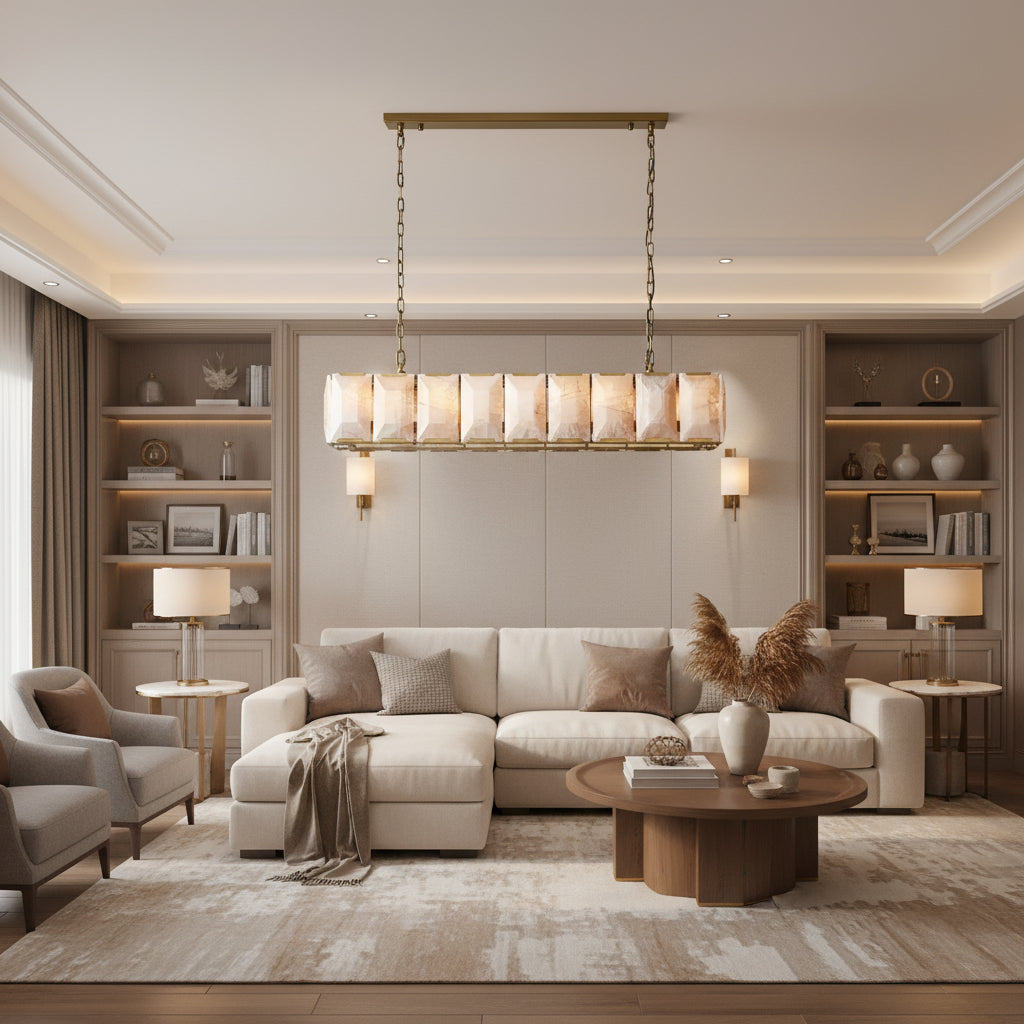 Sakhra Alabaster Linear Chandelier