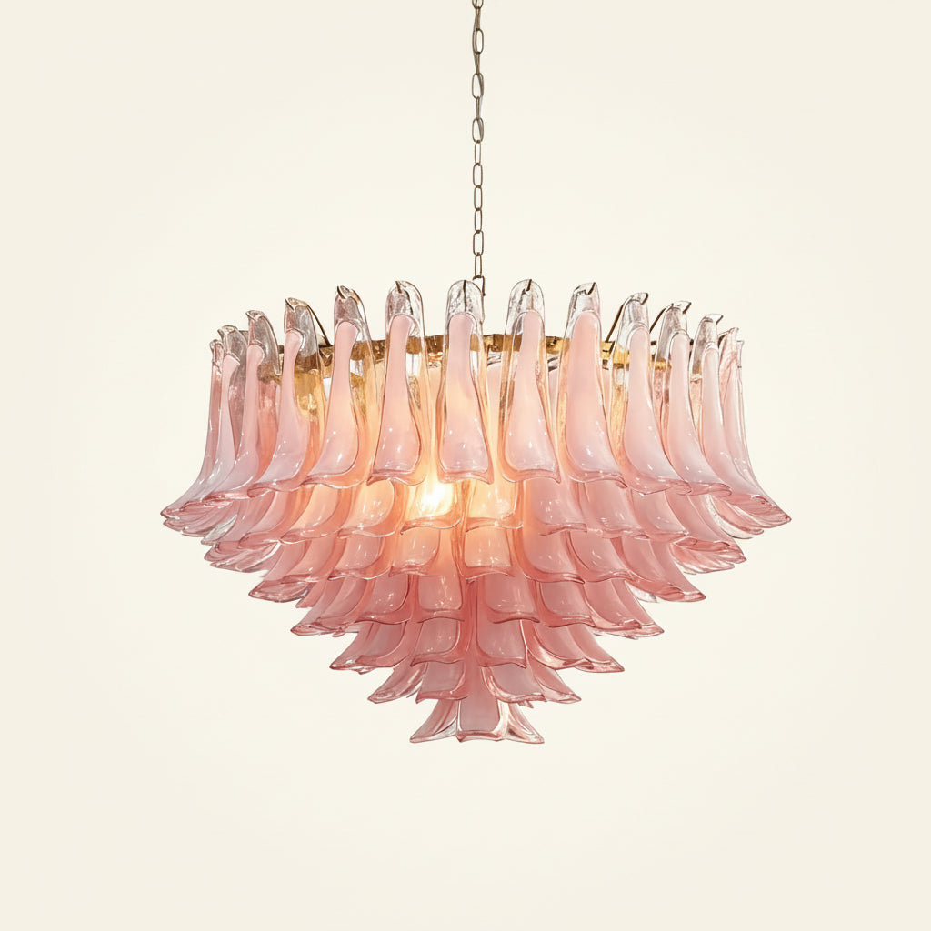 Blush Pink Glass Chandelier