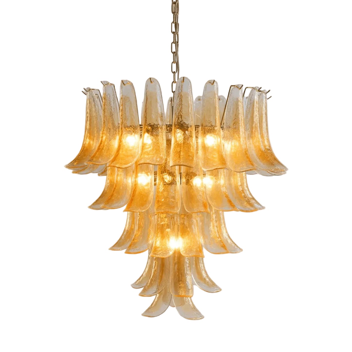 Amber Glass Petals Chandelier