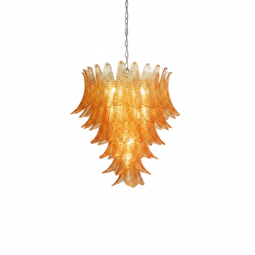 Amber Leaf Cascade Chandelier