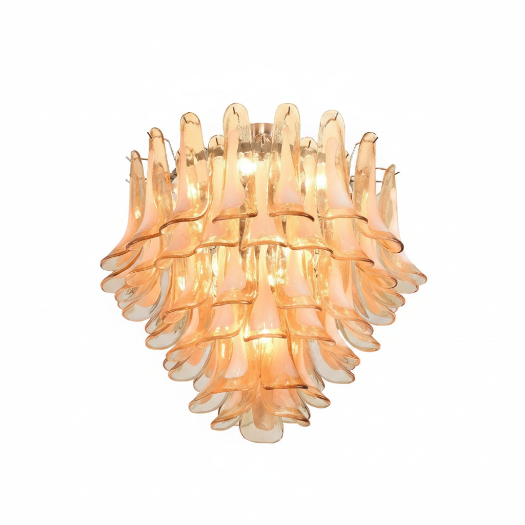Amber Petal Glass Ceiling Lamp