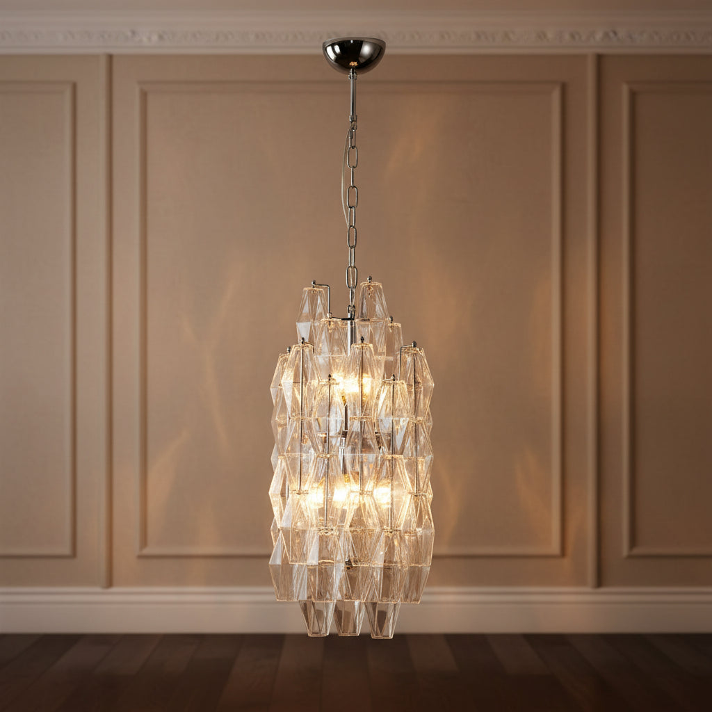 Amber Prism Long Chandelier