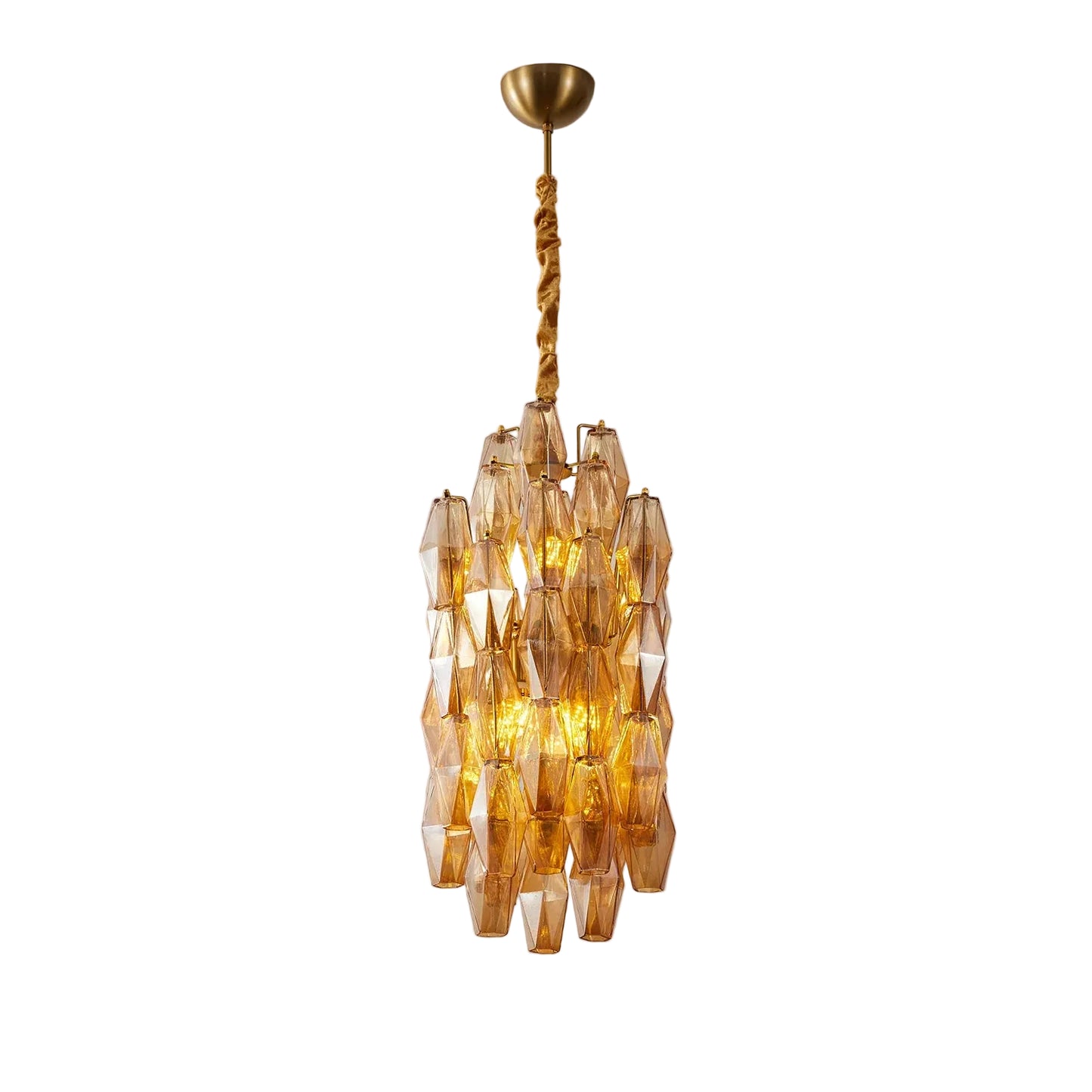 Amber Prism Long Chandelier