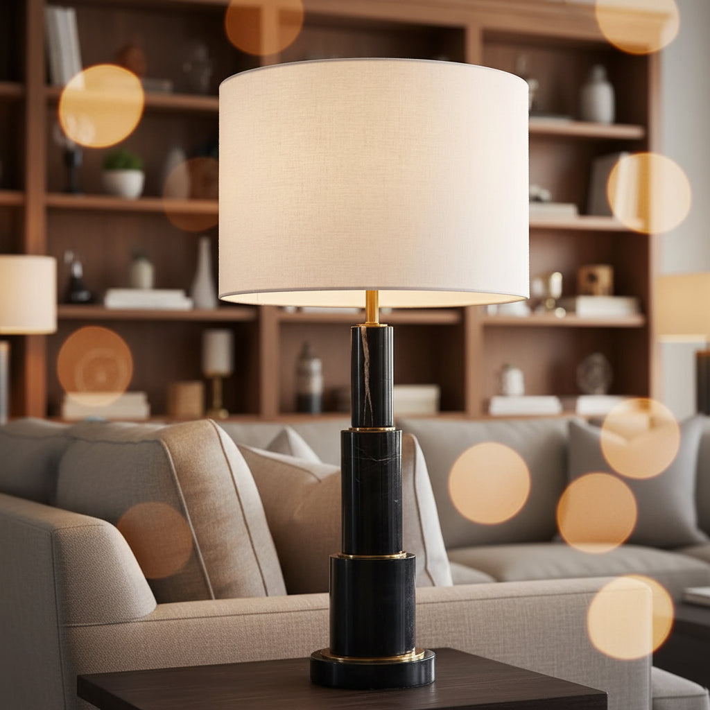 Adair Marble Table Lamp - Black