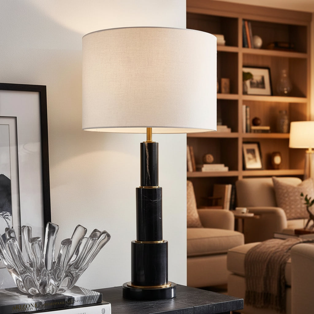 Adair Marble Table Lamp - Black