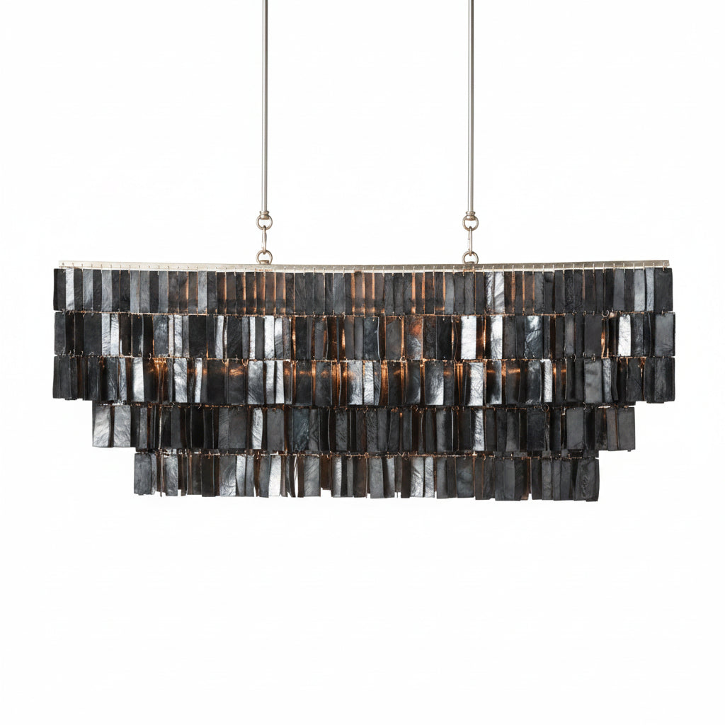 Capiz Chandelier 39" - Graphite