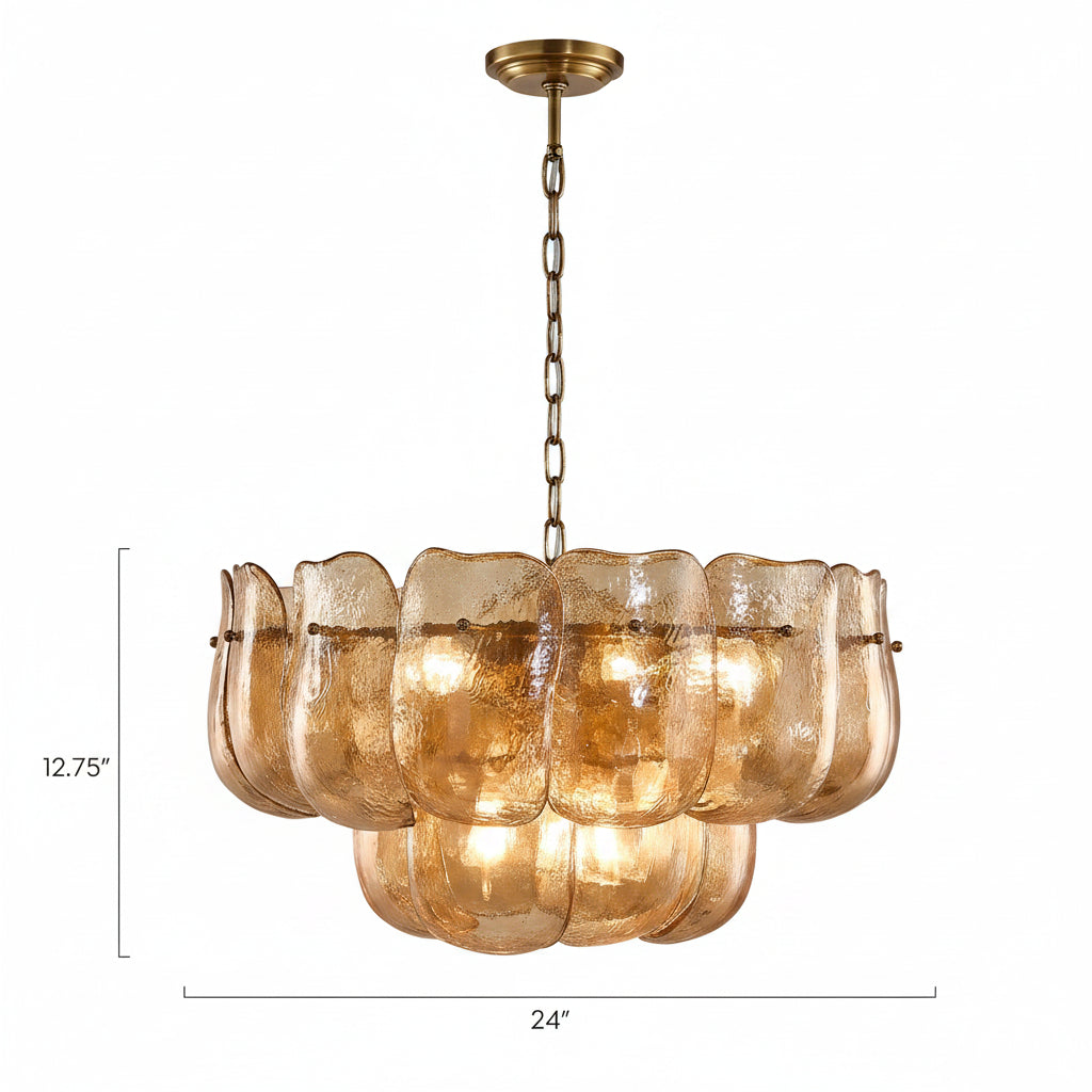 Ember Glow Glass Chandelier