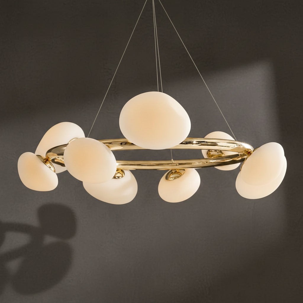 Radiante LED Globe Chandelier 36" - Polished Gold