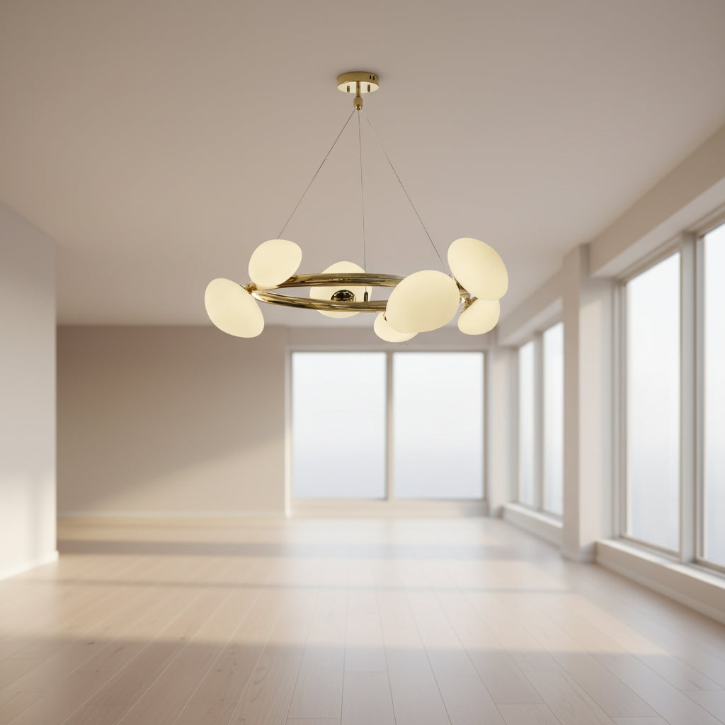 Radiante LED Globe Chandelier 36" - Polished Gold