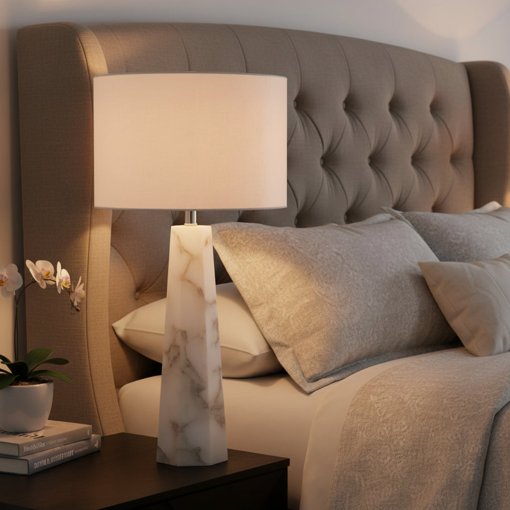 Aurora Alabaster Table Lamp 34"