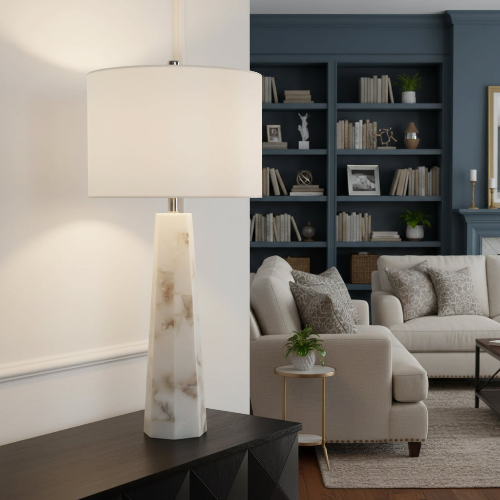 Aurora Alabaster Table Lamp 34"
