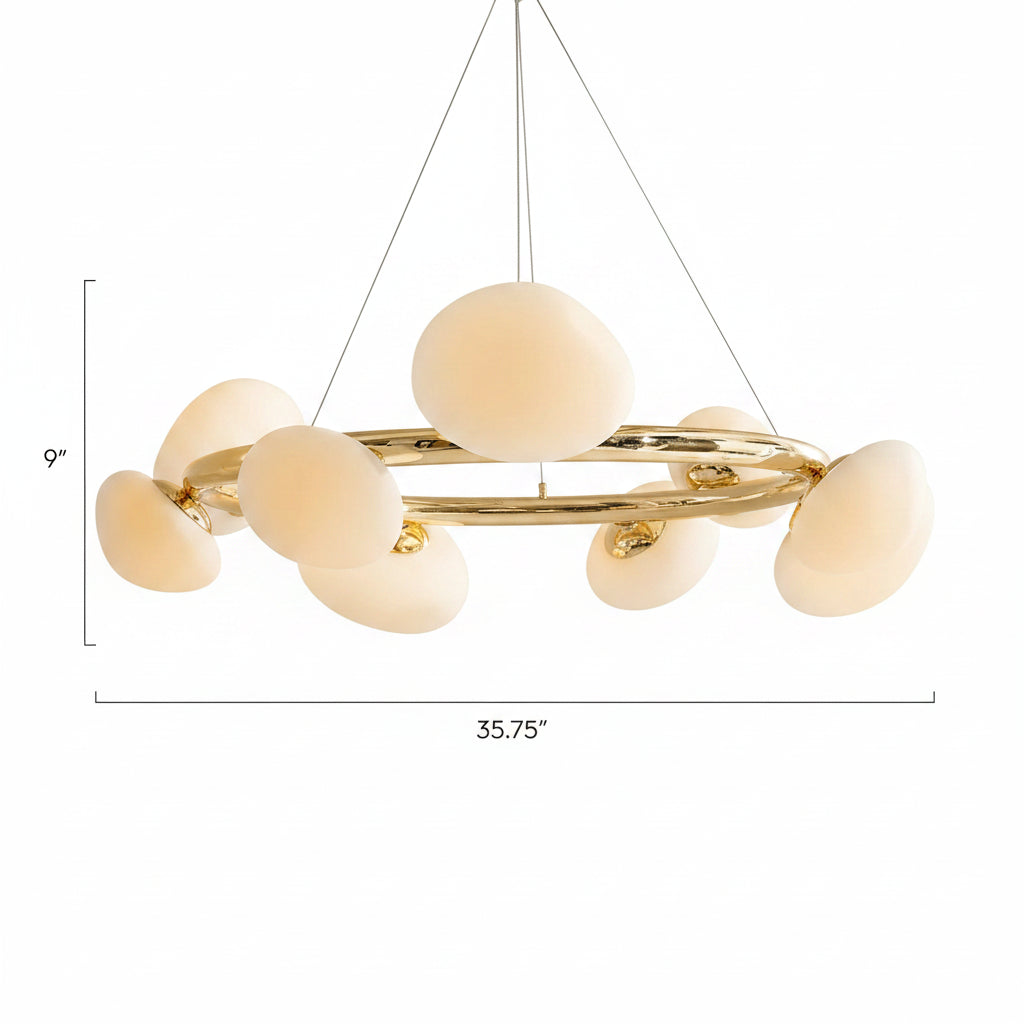 Radiante LED Globe Chandelier 36" - Polished Gold