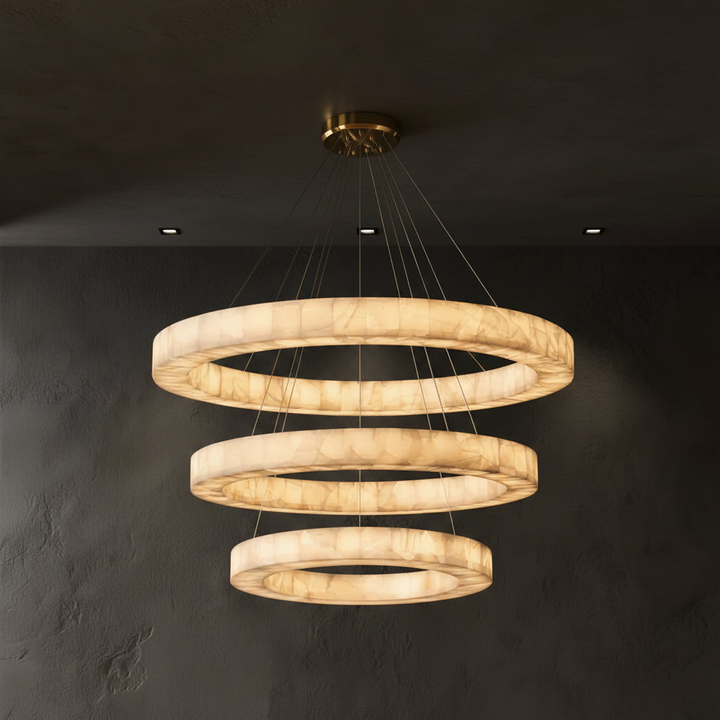 Teva Round Alabaster Chandelier