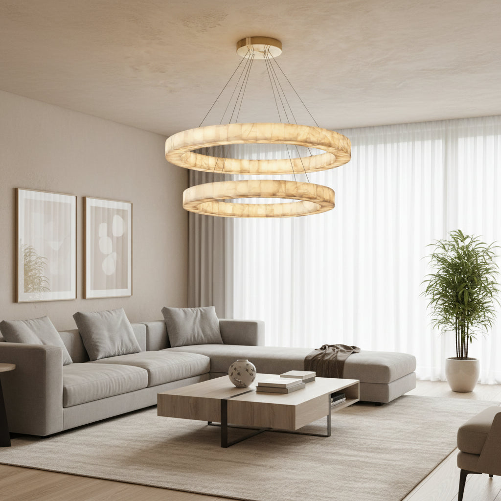 Teva Round Alabaster Chandelier