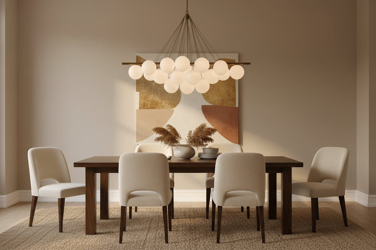 Sanela Frosted Glass Globe Chandelier 39.5"