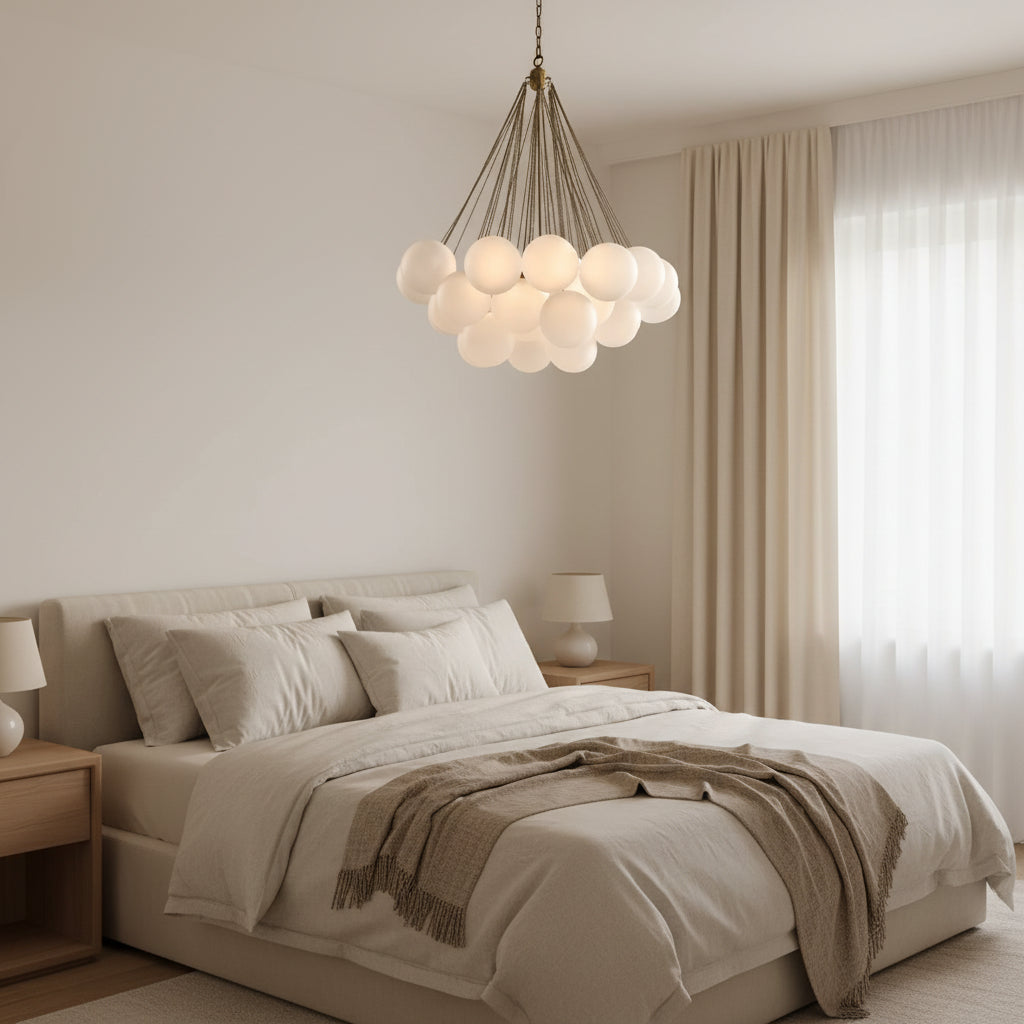 Sanela Frosted Glass Globe Chandelier 39.5"