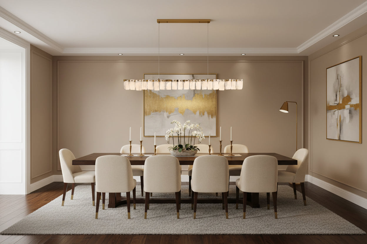 Joliet LED Linear Glass Chandelier 47"
