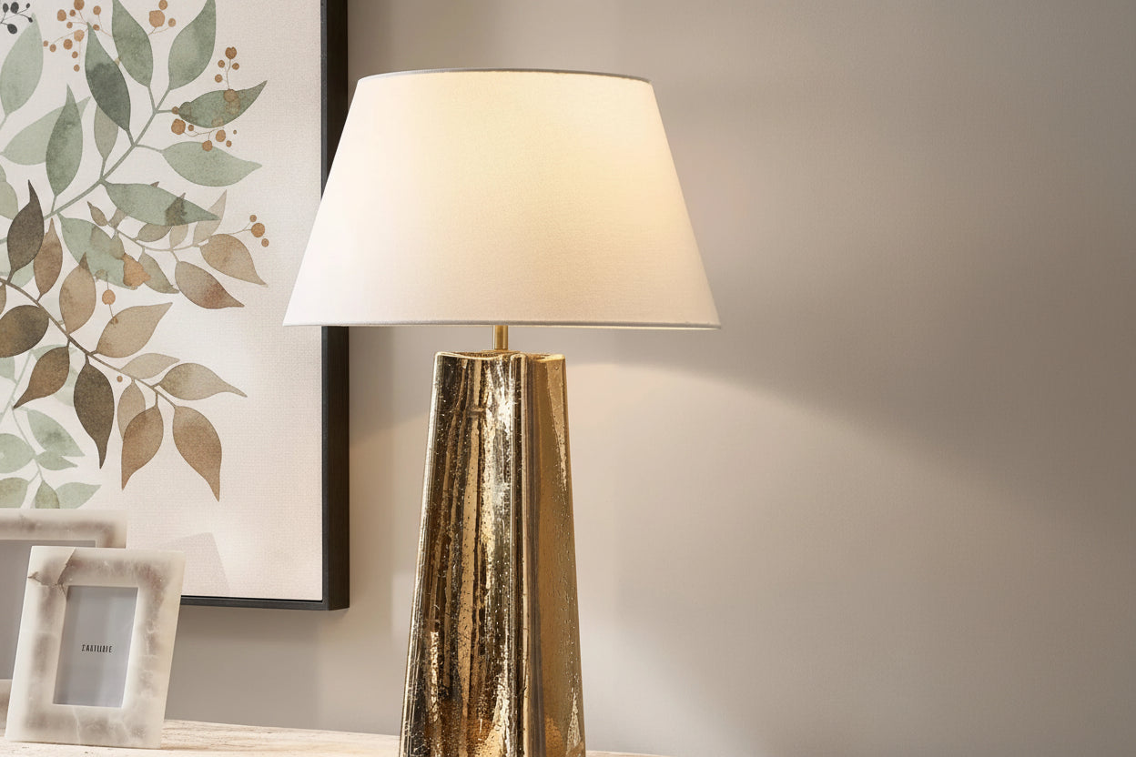 Uma Texture Glass Table Lamp - Gold