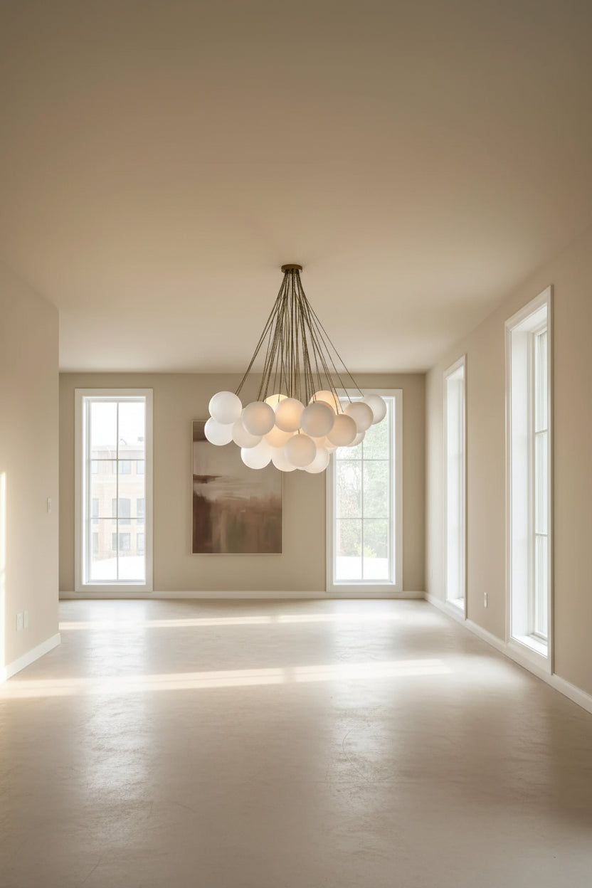 Sanela Frosted Glass Globe Chandelier 39.5"