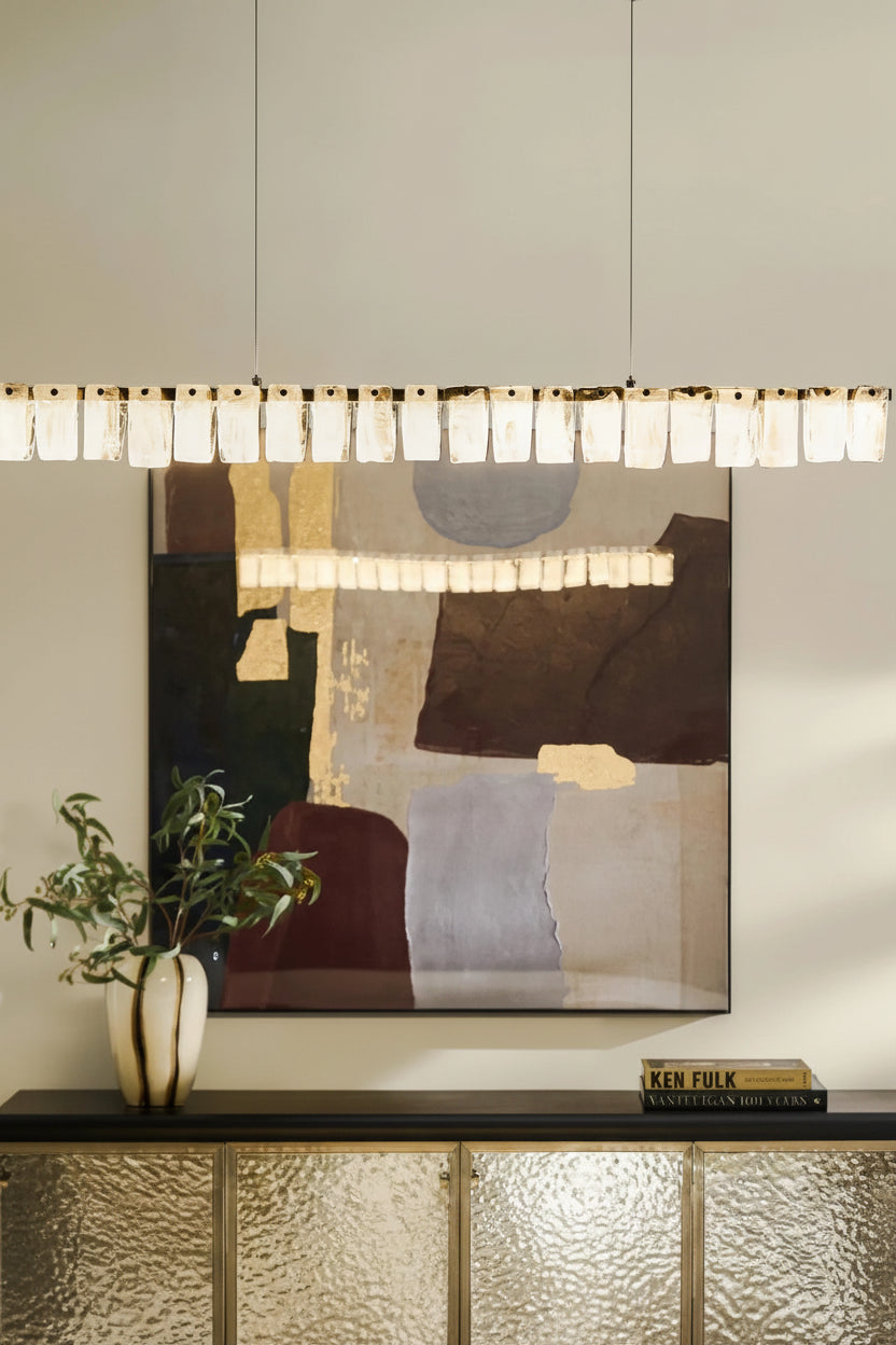 Joliet LED Linear Glass Chandelier 47"